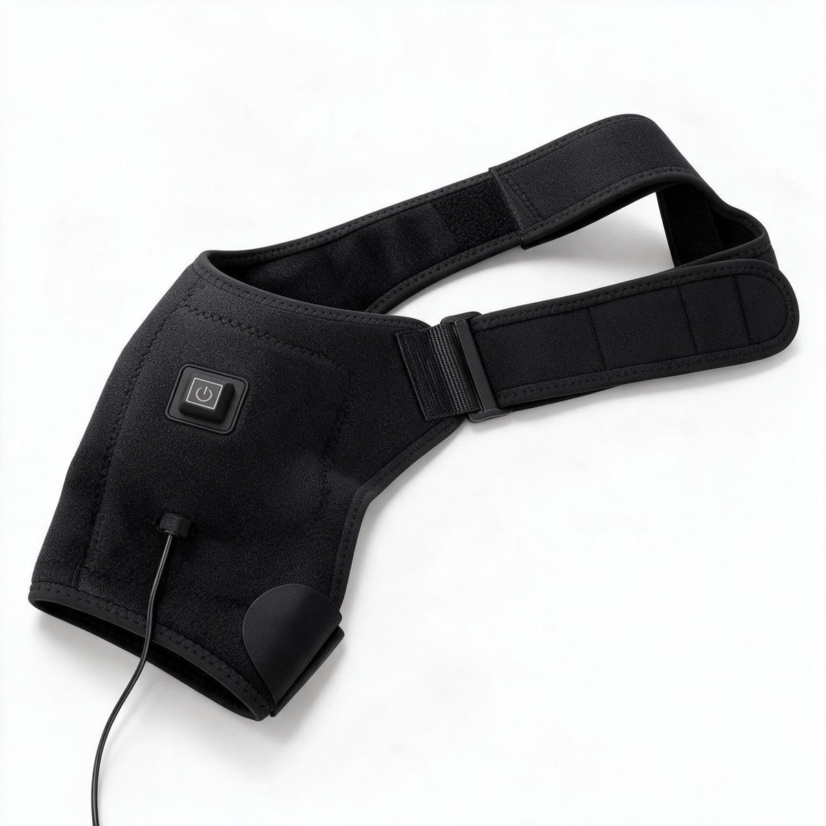 Hombrera termica de neopreno negro con boton y cable USB