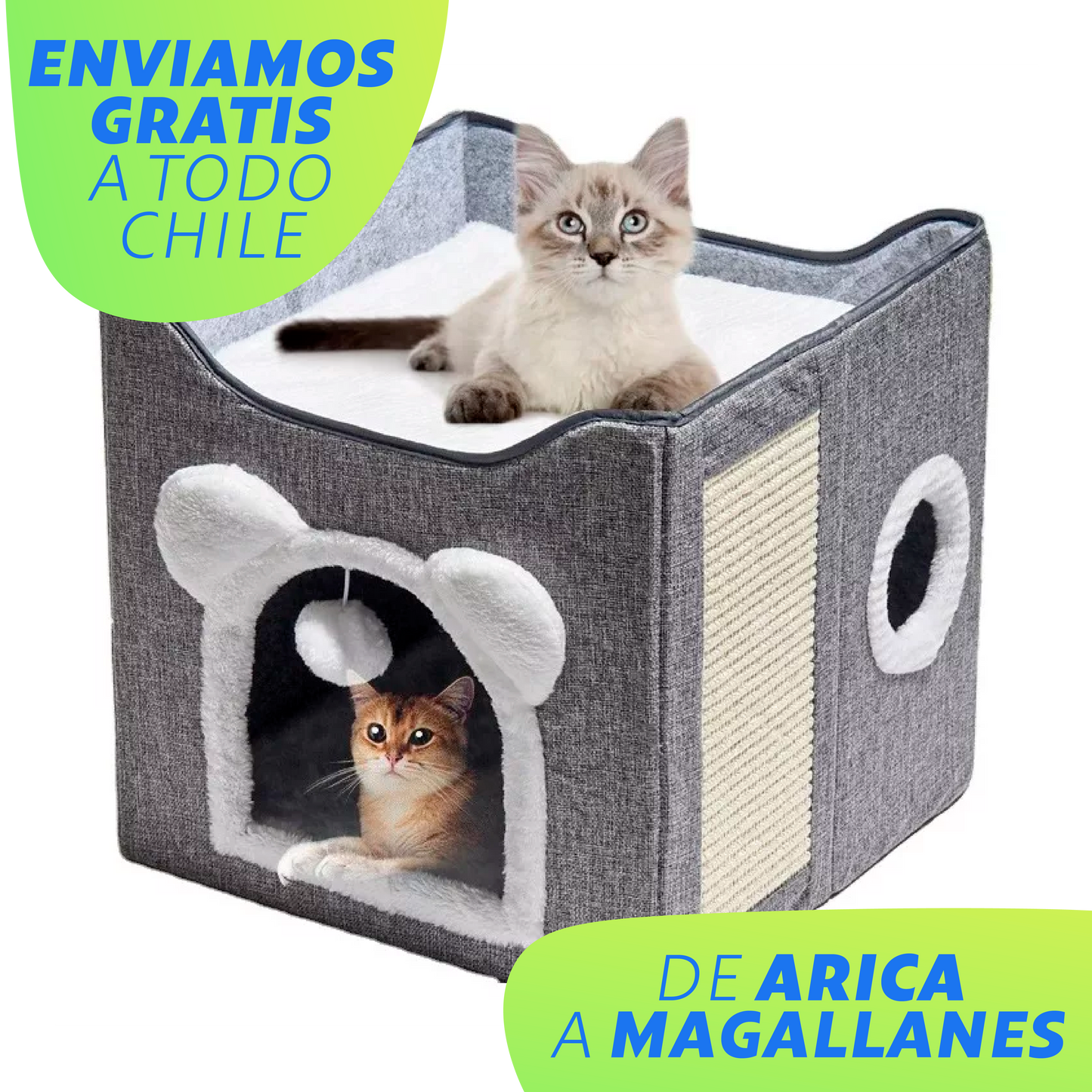 Casa Premium con Rascador para Gatos + Envío Gratis