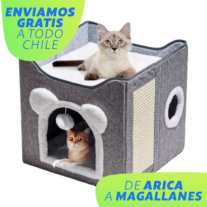 Casa Premium con Rascador para Gatos + Envío Gratis