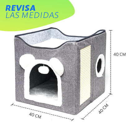 Casa Premium con Rascador para Gatos + Envío Gratis