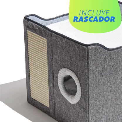 Casa Premium con Rascador para Gatos + Envío Gratis