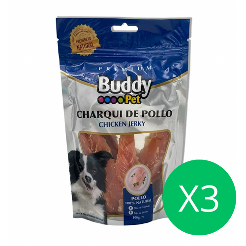 Set de 3 Snacks - Charqui de Pollo para Perros