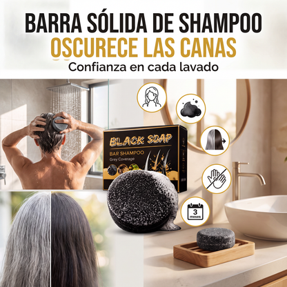 Barra de Shampoo Negro Cubre Canas