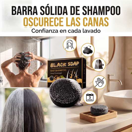 Barra de Shampoo Negro Cubre Canas