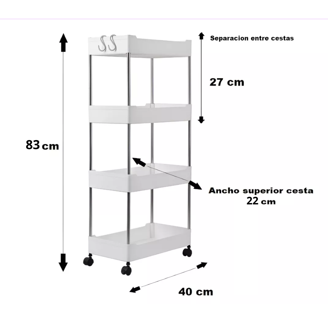 Carro 4 Niveles Multiuso