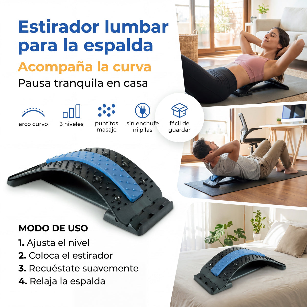 Estirador lumbar para la espalda
