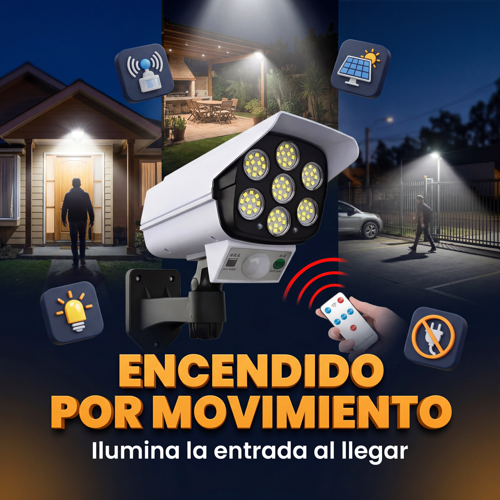 Foco Solar con Sensor de Movimiento