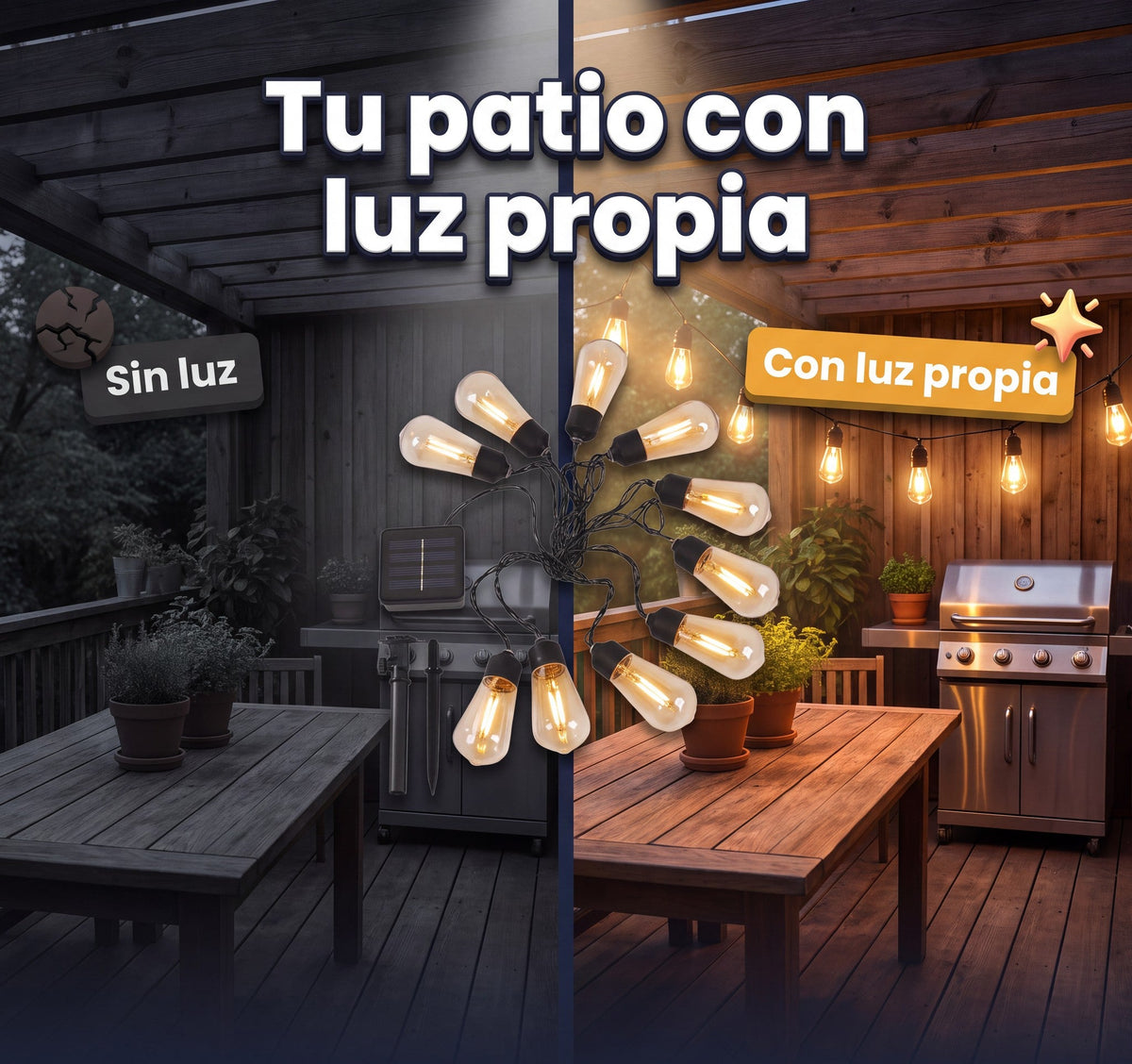Tu patio con luz propia