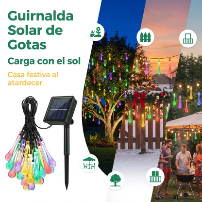 Guirnalda Solar de Gotas 5 m 20 LED