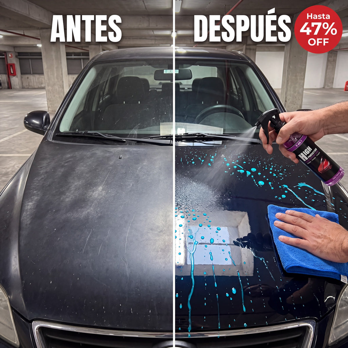Antes y después: pintura opaca y pintura con brillo cerámico