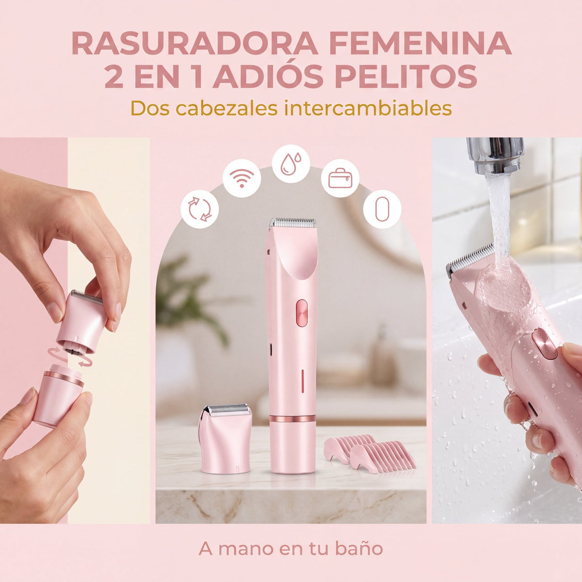 Rasuradora Femenina 2 en 1 Adiós Pelitos
