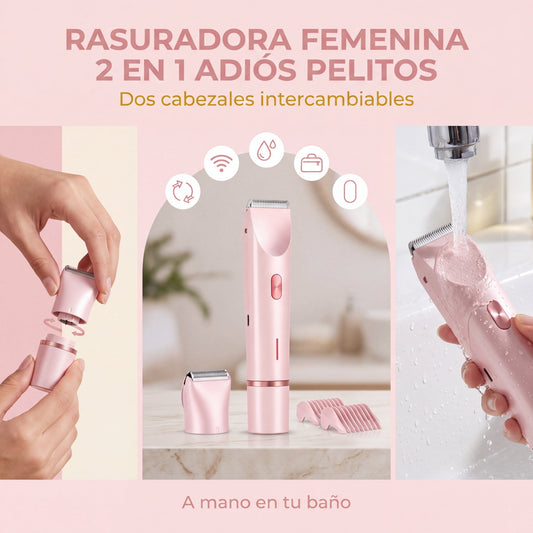 Rasuradora Femenina 2 en 1 Adiós Pelitos