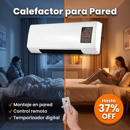 Calefactor para Pared - control remoto y pantalla