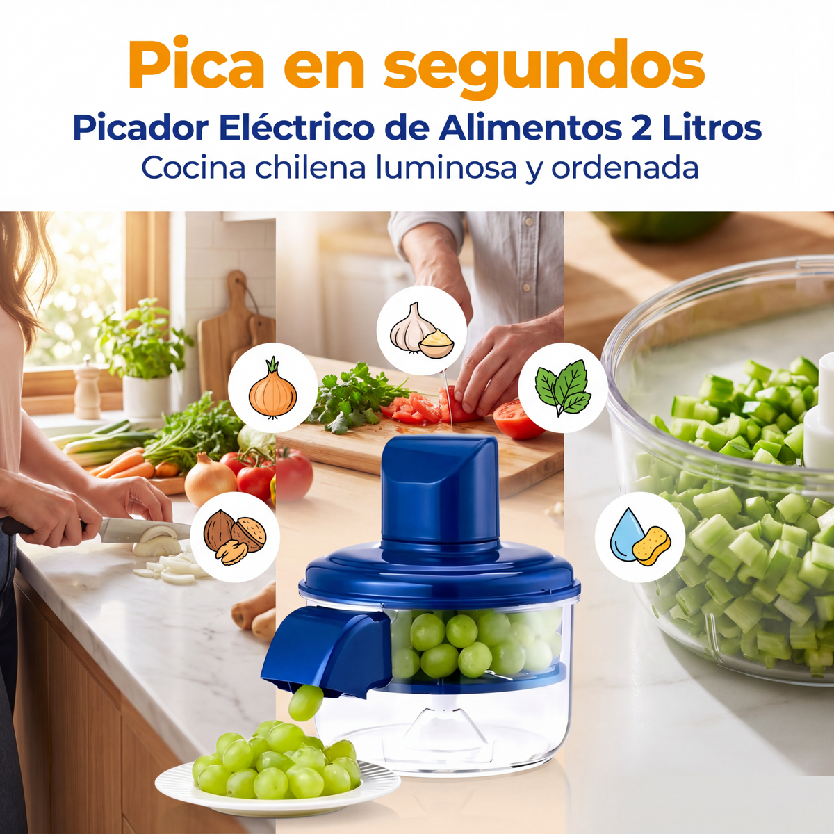 Picador Eléctrico de Alimentos 2 Litros
