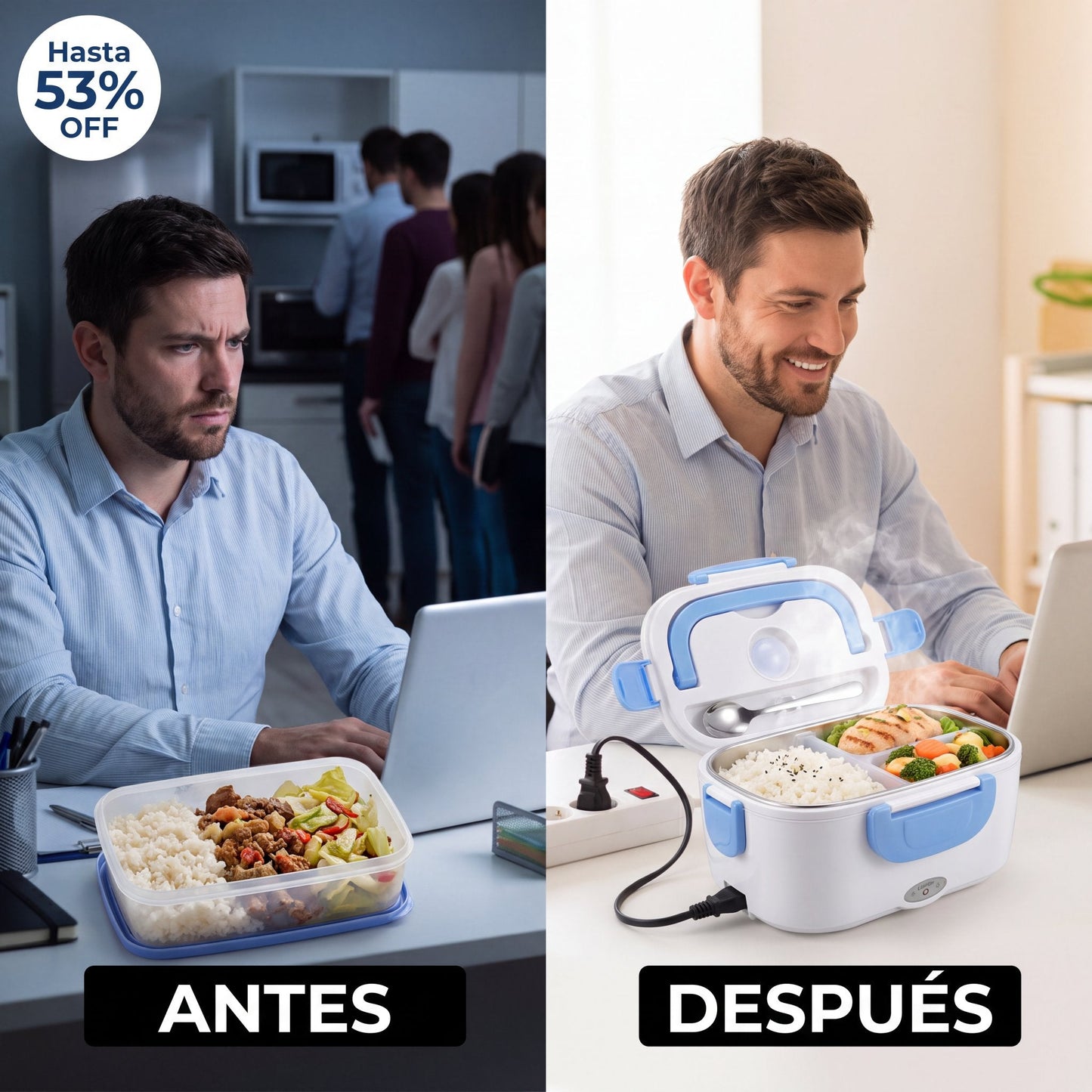 Chao fila del microondas - antes y después