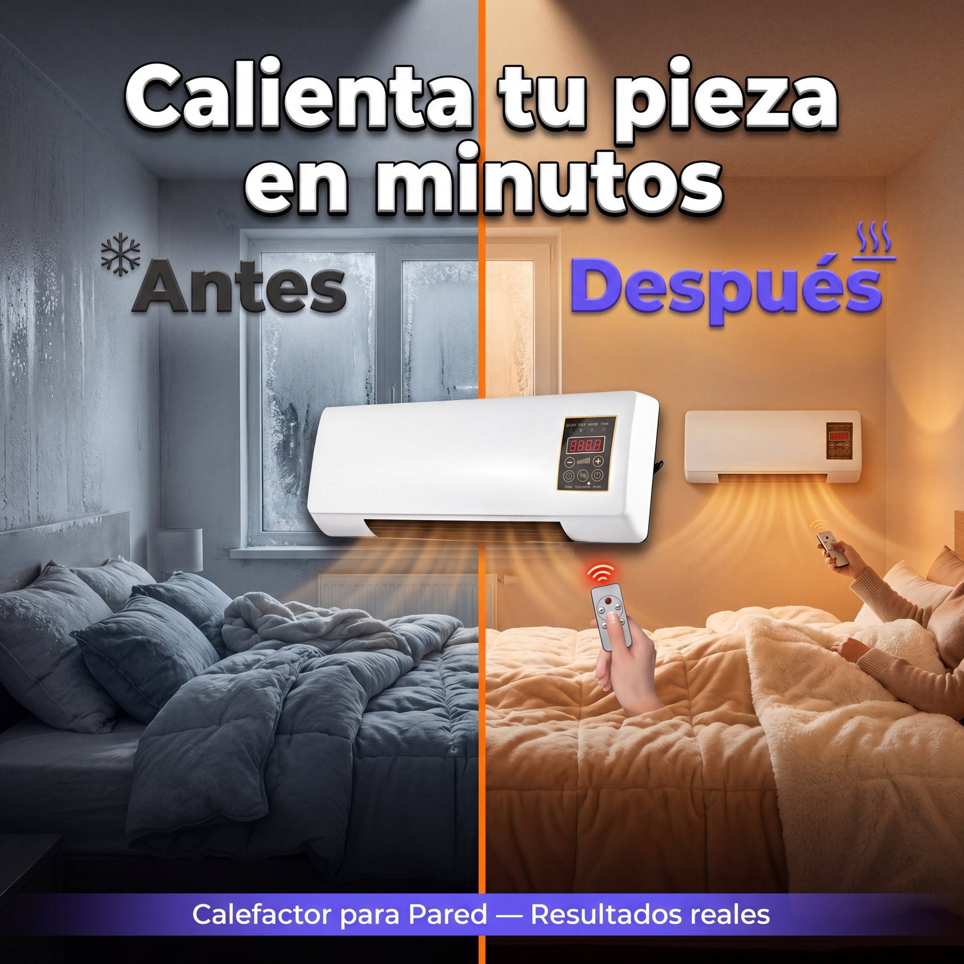 Calefactor para Pared - antes y después