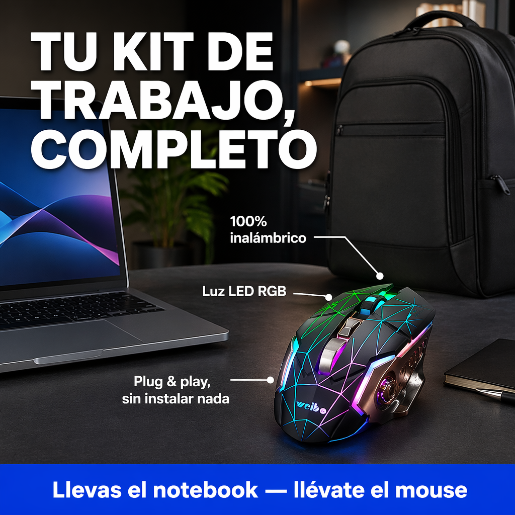 Mouse Inalambrico con Luz - oferta