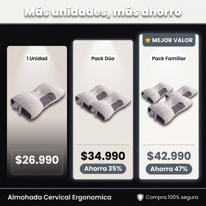 Almohada Cervical Ergonómica — packs y precios