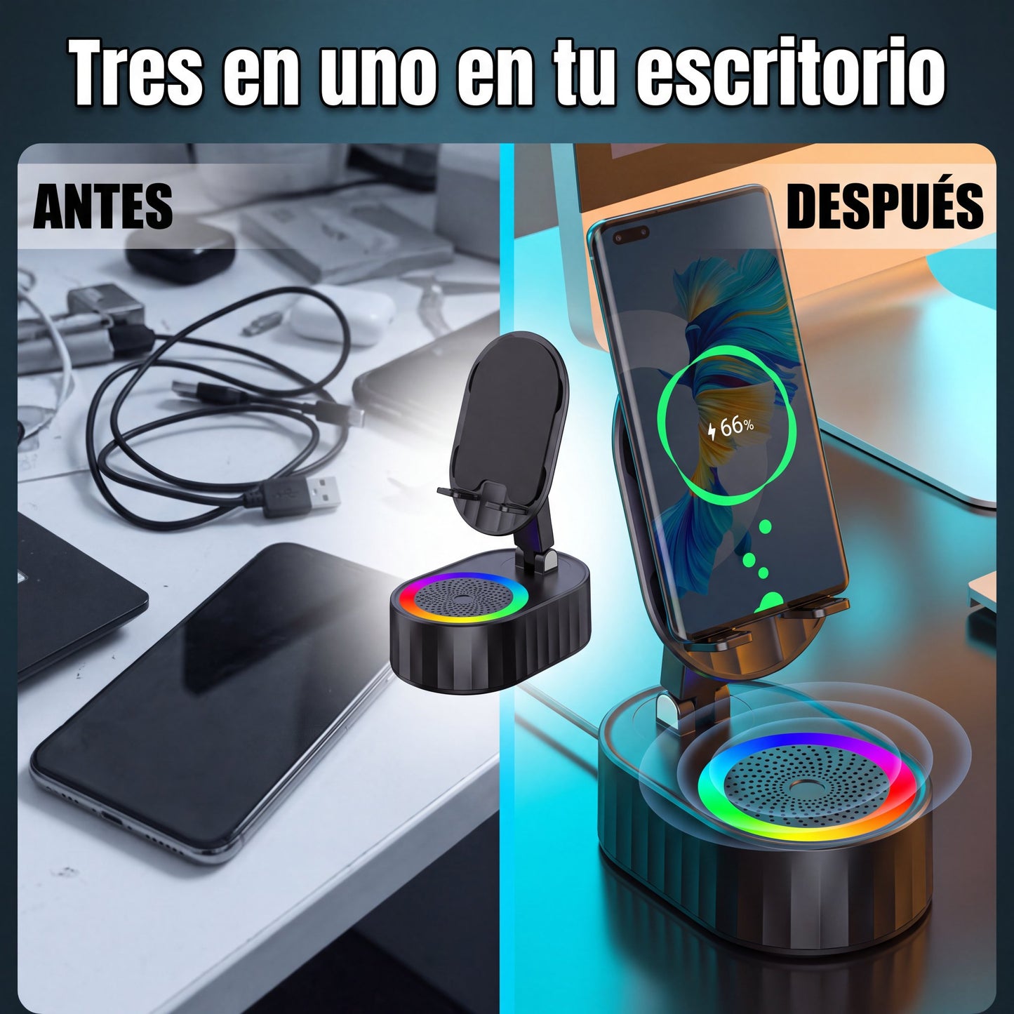 Antes y despues del escritorio