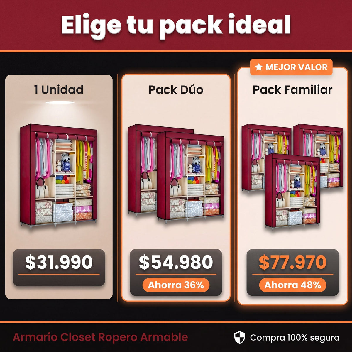 Armario Closet Ropero Armable - oferta