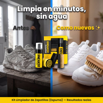 Kit Limpiador de Zapatillas (Espuma) - antes y después