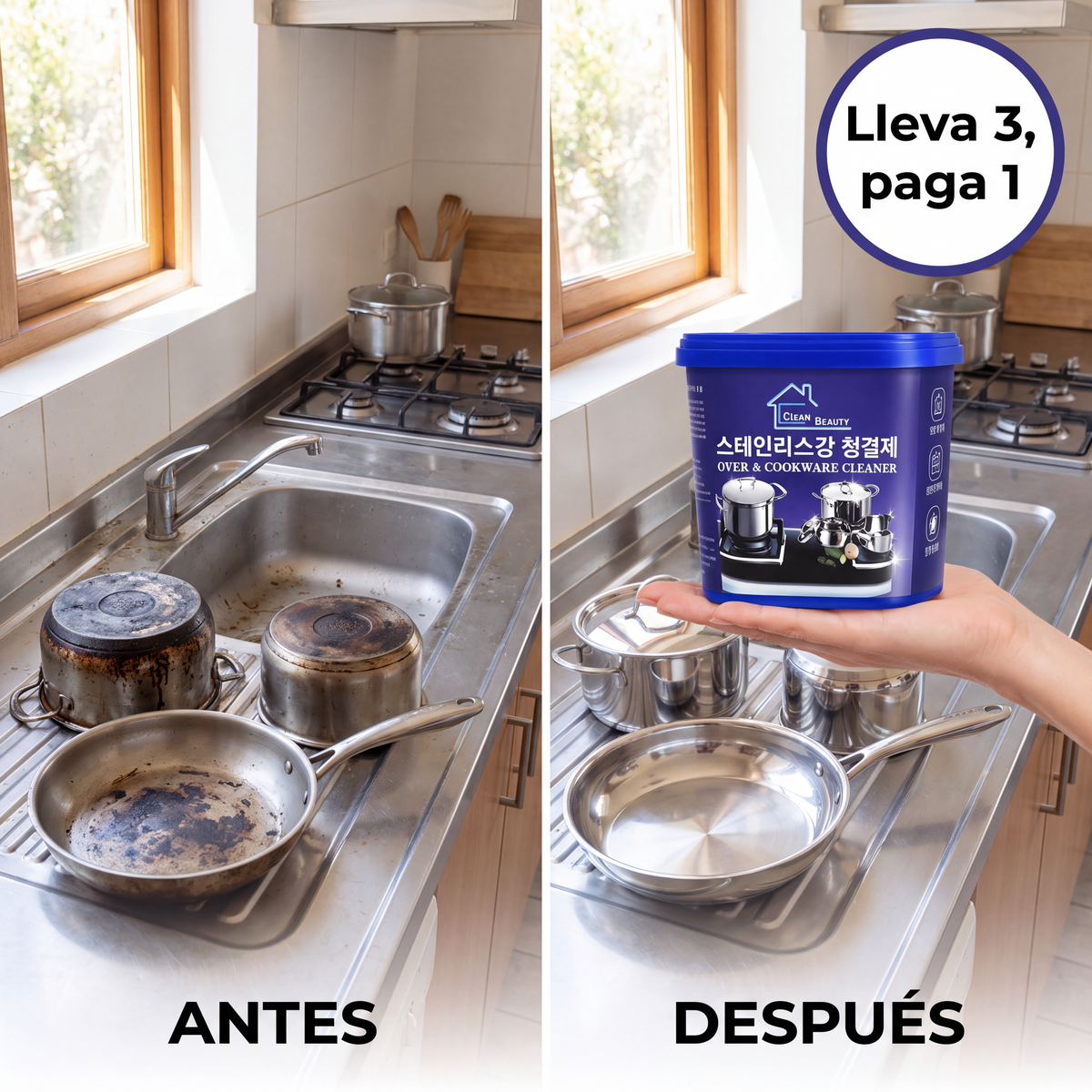Antes y después de la olla - Lleva 3, paga 1