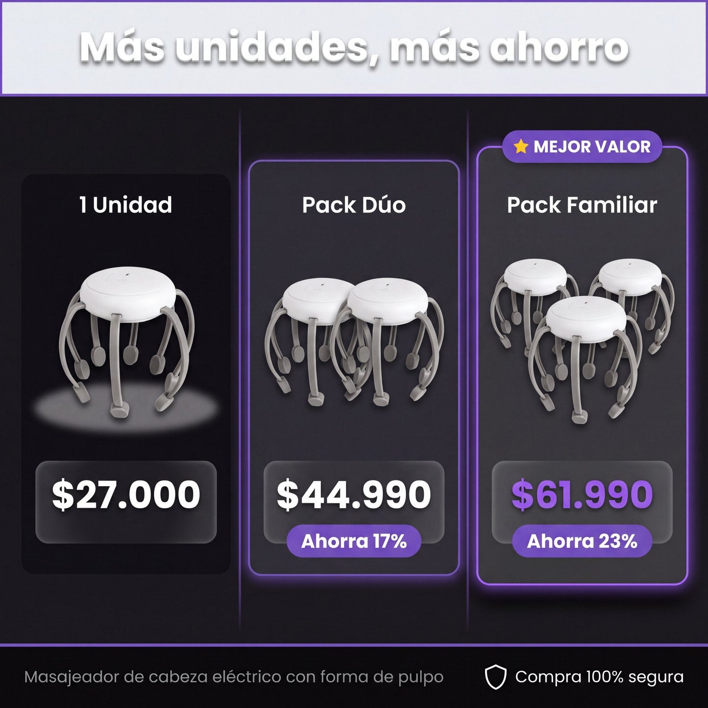 Packs y precios del Masajeador Pulpo