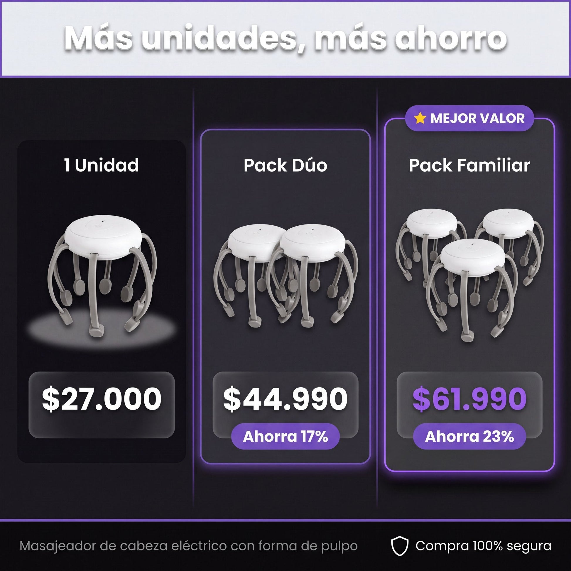 Packs y precios del Masajeador Pulpo