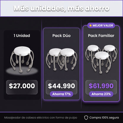 Packs y precios del Masajeador Pulpo