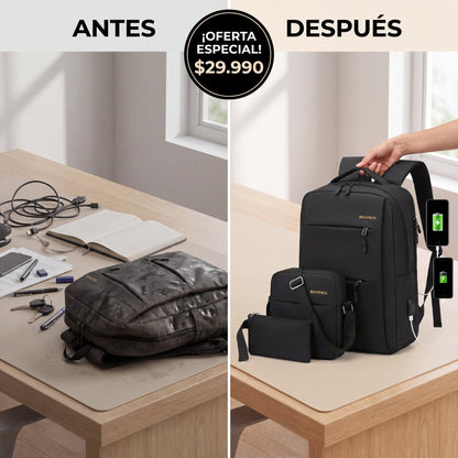 Mochila Ejecutiva - antes y despues oferta