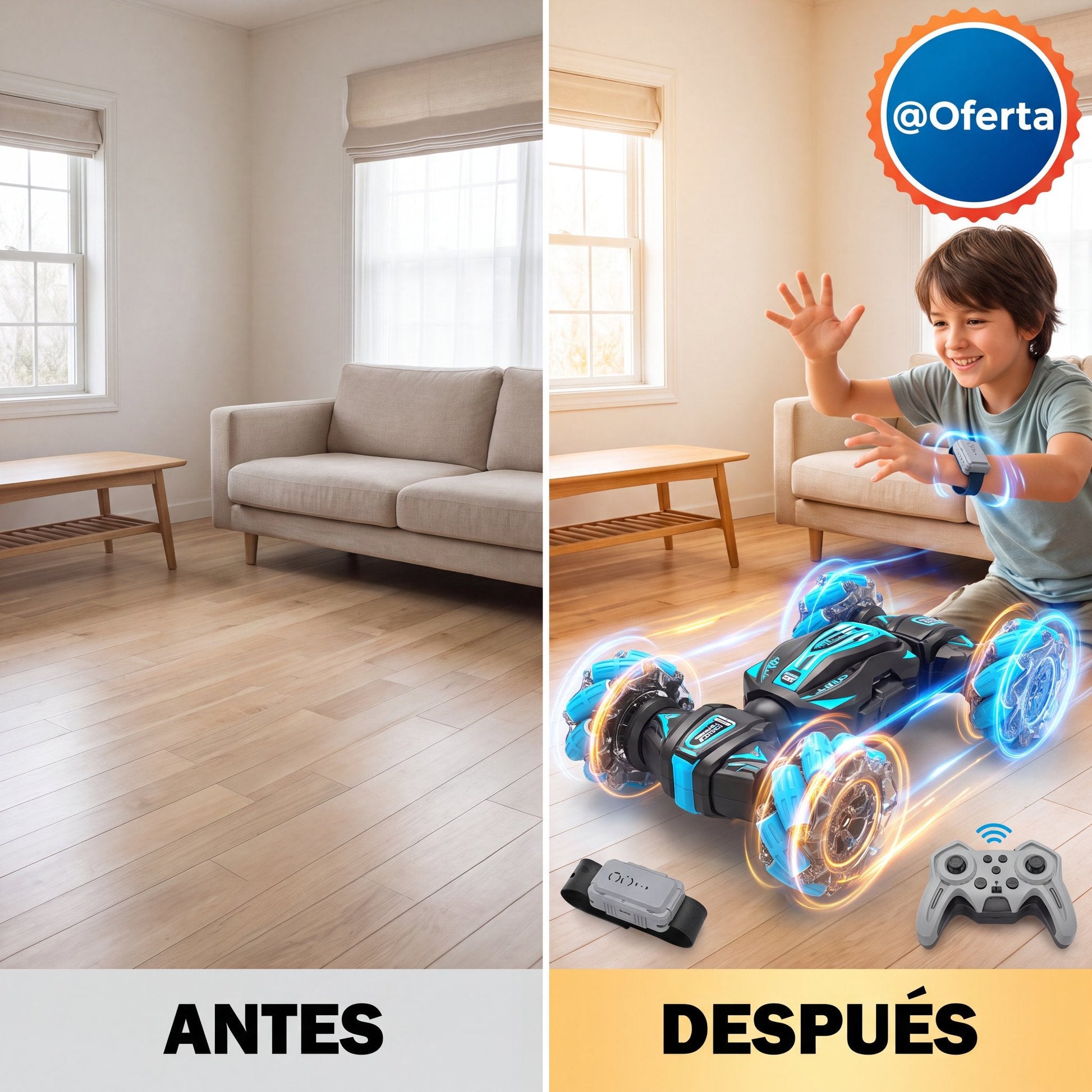Auto acrobático con reloj de control por gestos