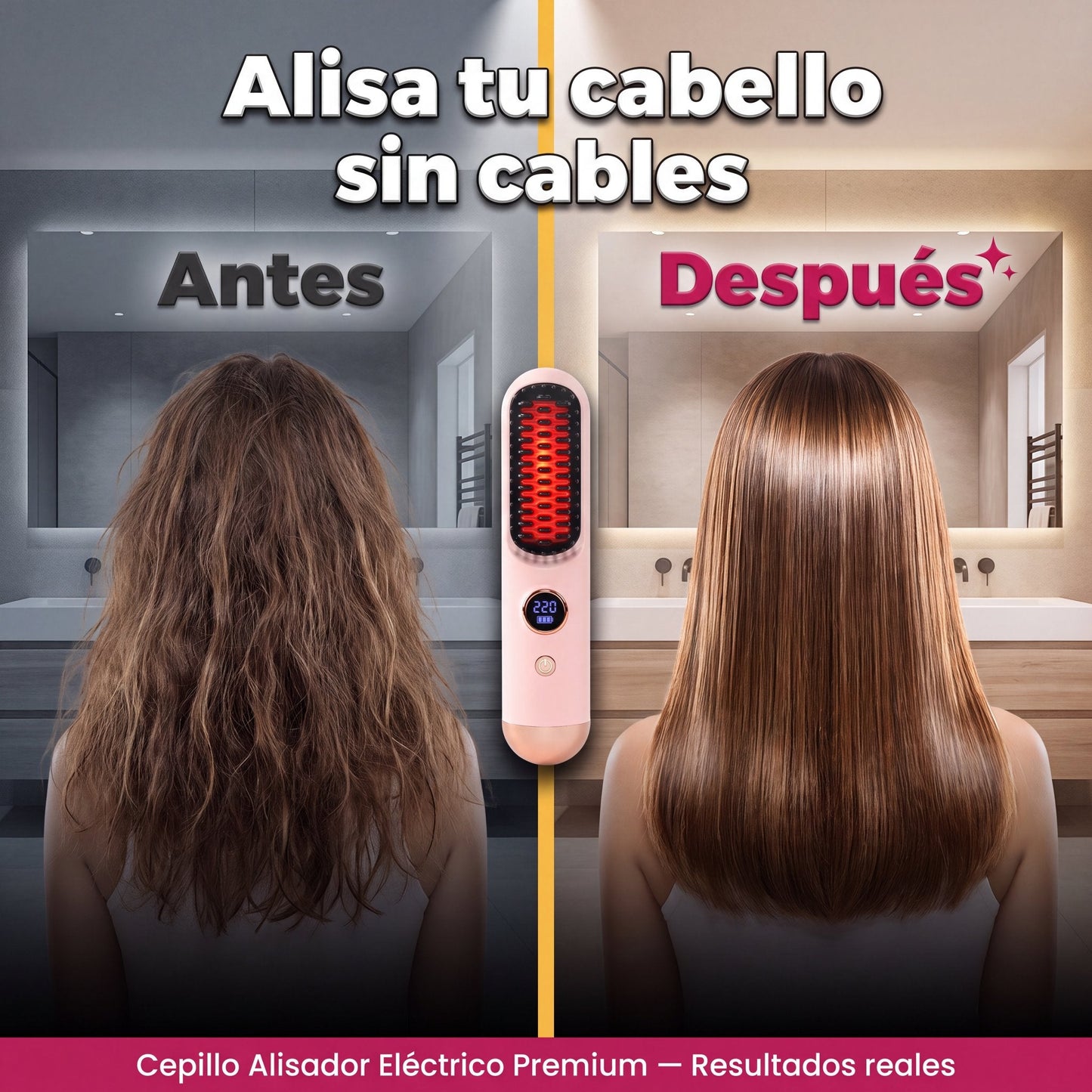 Antes y después cabello liso