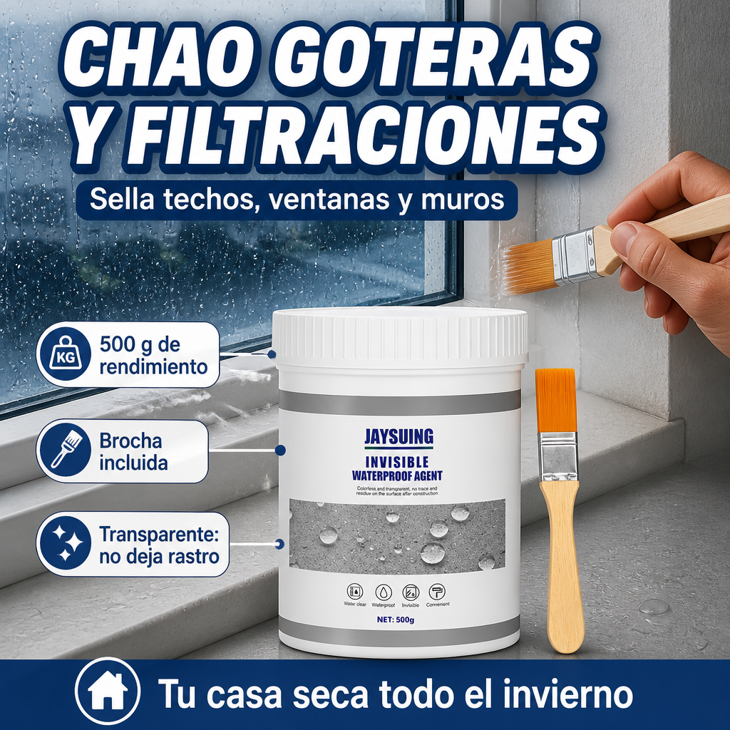 Sellador Impermeable con Brocha 500g - Chao goteras y filtraciones
