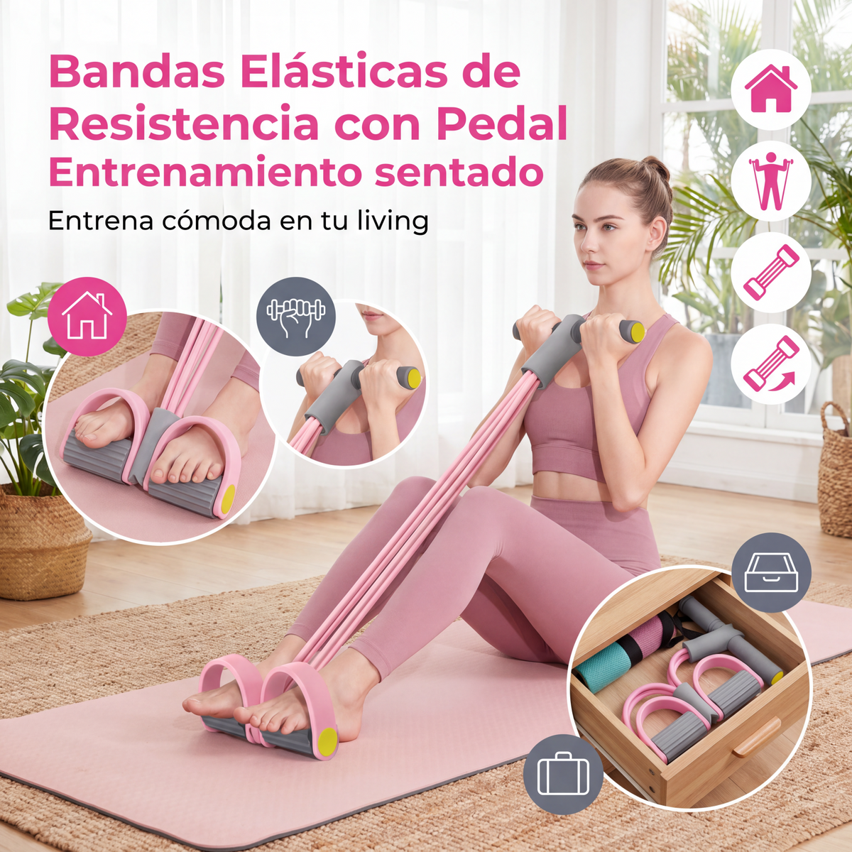 Bandas Elásticas de Resistencia con Pedal