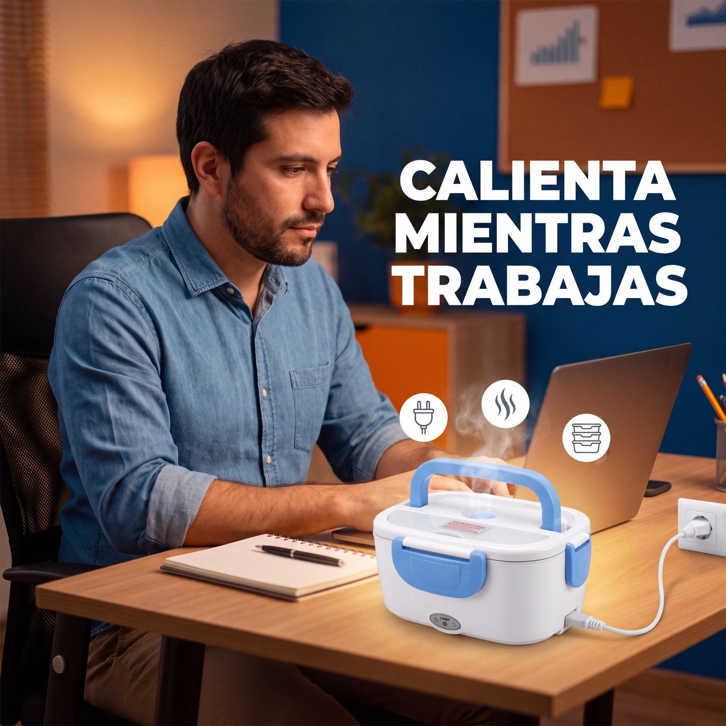 Lonchera Eléctrica Calienta Comida - calienta mientras trabajas