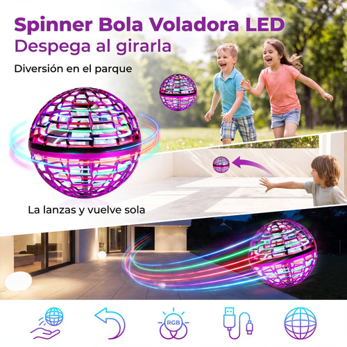 Spinner Bola Voladora LED Recargable