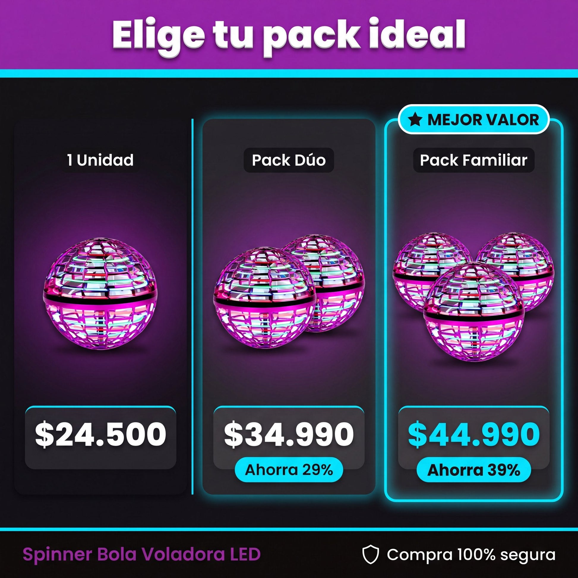 Packs y precios de la Bola Voladora LED