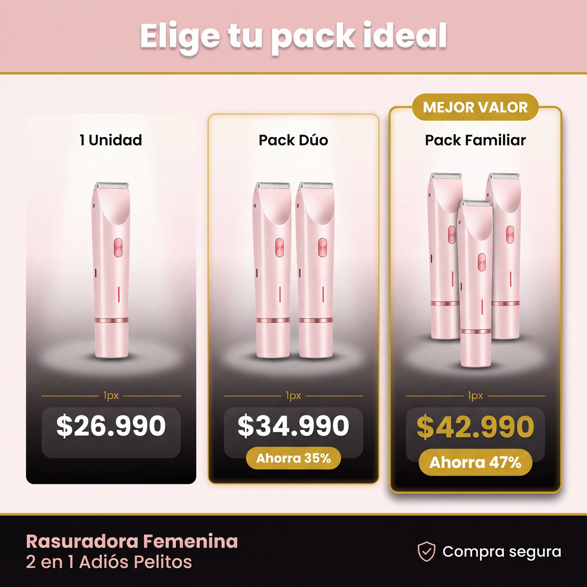 Rasuradora Femenina — packs y precios
