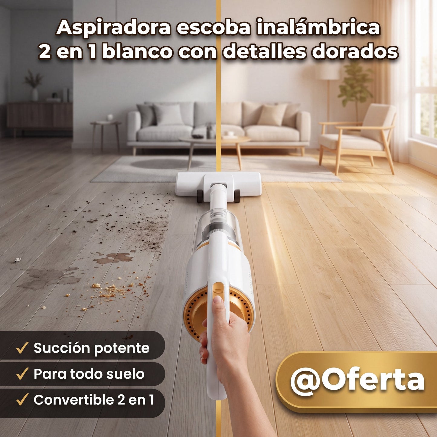 Aspiradora escoba inalámbrica 2 en 1