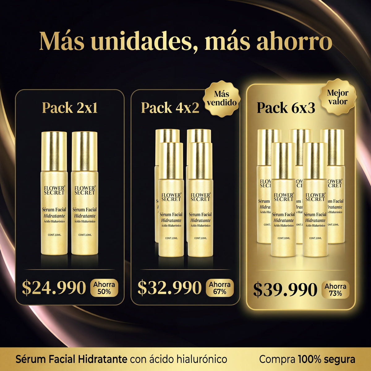 Roll-on: Pack 2x1, 4x2 y 6x3